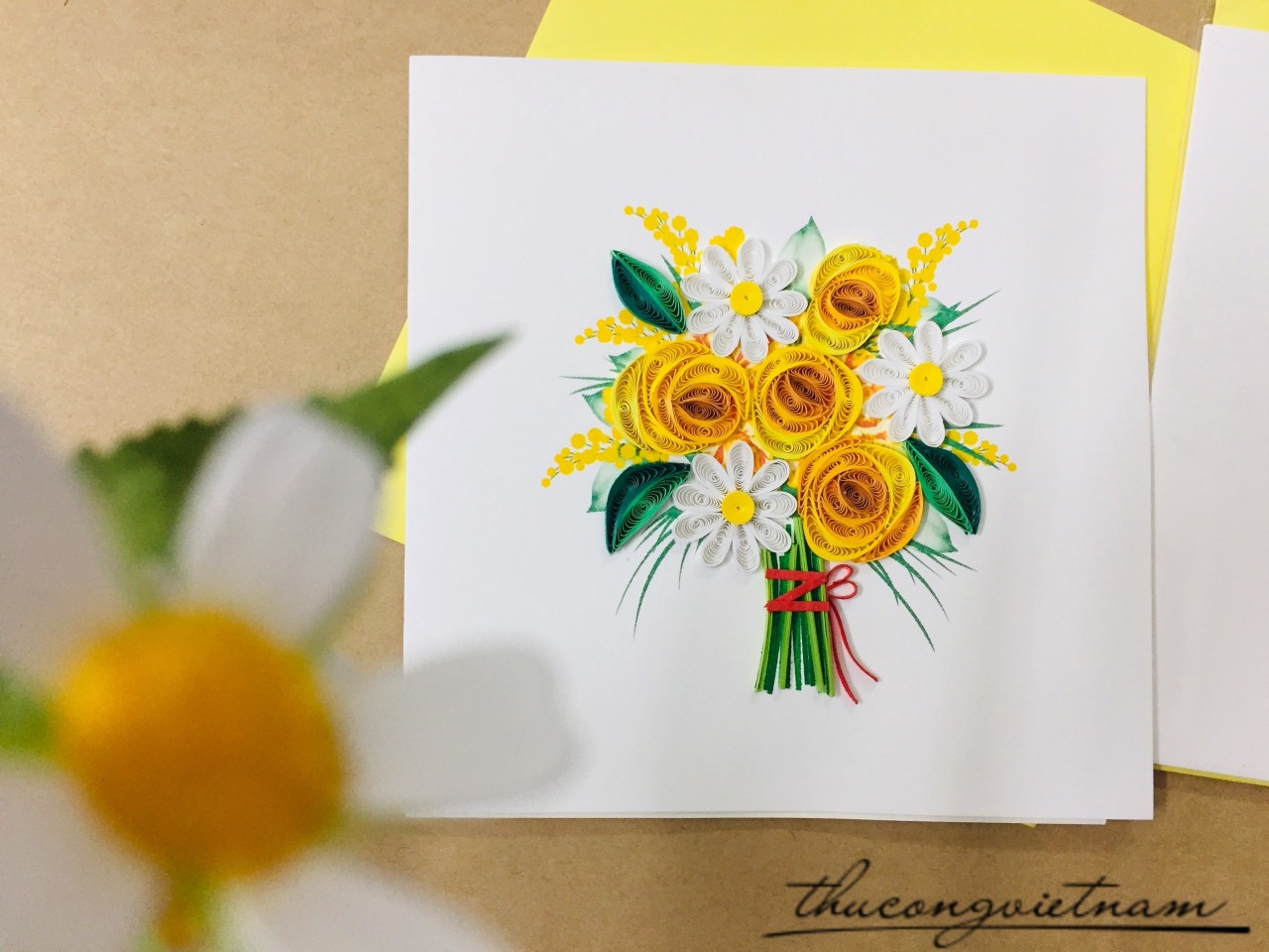 Thiệp Quilling Hoa Mẫu 6